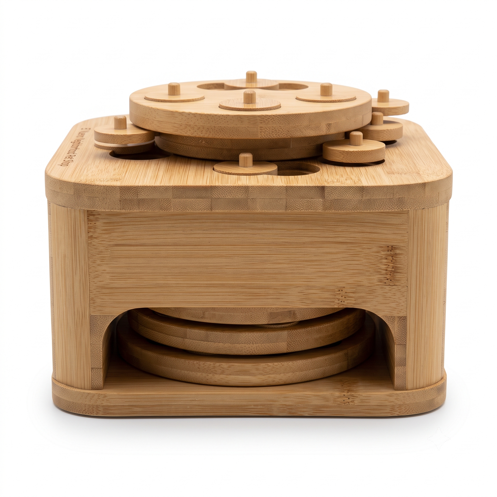El Nuevo Neighborhood Pet Shop Interactive Bamboo Wooden Foraging Puzzle Toy for Birds - Image 3
